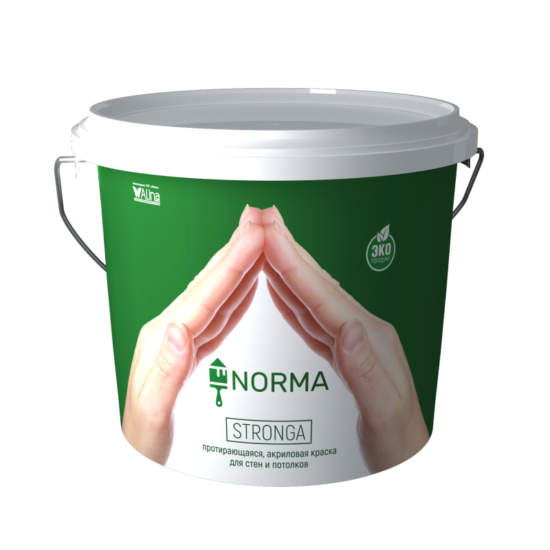 Протирающаяся акриловая краска для стен и потолков NORMA Stronga, 7 кг, цена - купить в интернет-магазине